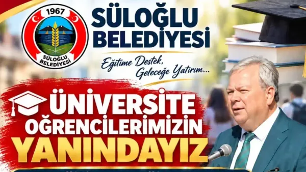 Süloğlu Belediyesi, üniversite öğrencilerine eğitim desteği sunuyor.