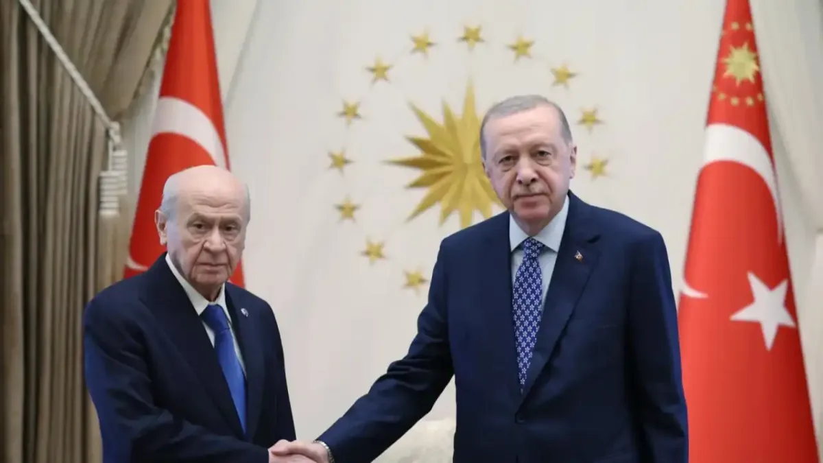 Cumhurbaşkanı Erdoğan ve MHP Genel Başkanı Bahçeli'nin Külliye'deki buluşması.