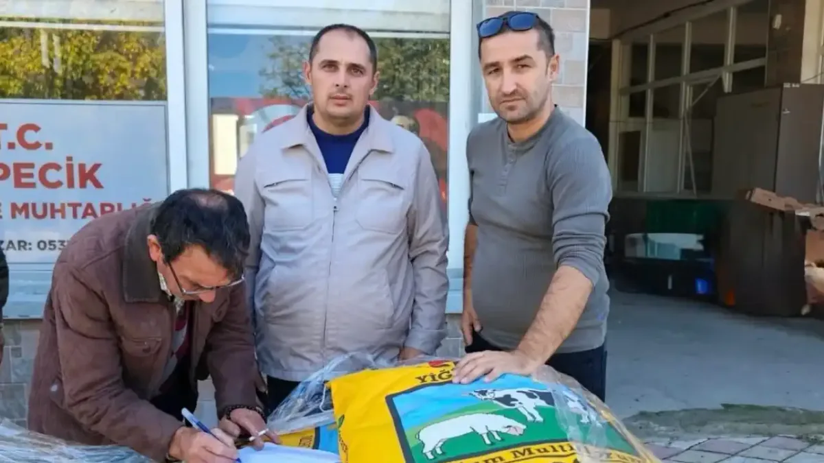 Mustafakemalpaşa'da dağıtılan İtalyan çimi tohumu.