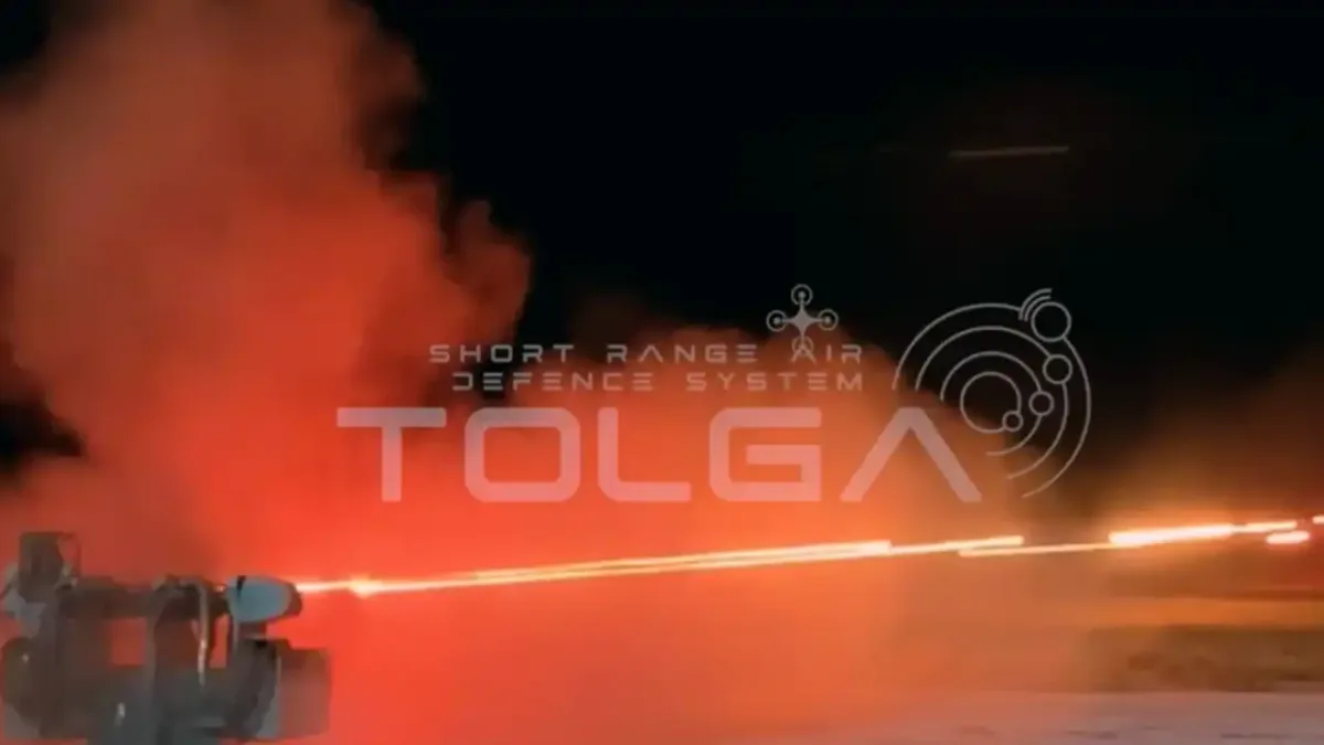 MKE TOLGA'nın 20 mm çift namlulu sisteminin test görüntüsü.