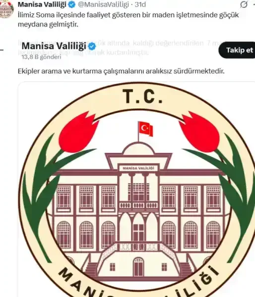 Manisa'daki maden ocağında göçük altında kalan işçiler aranıyor