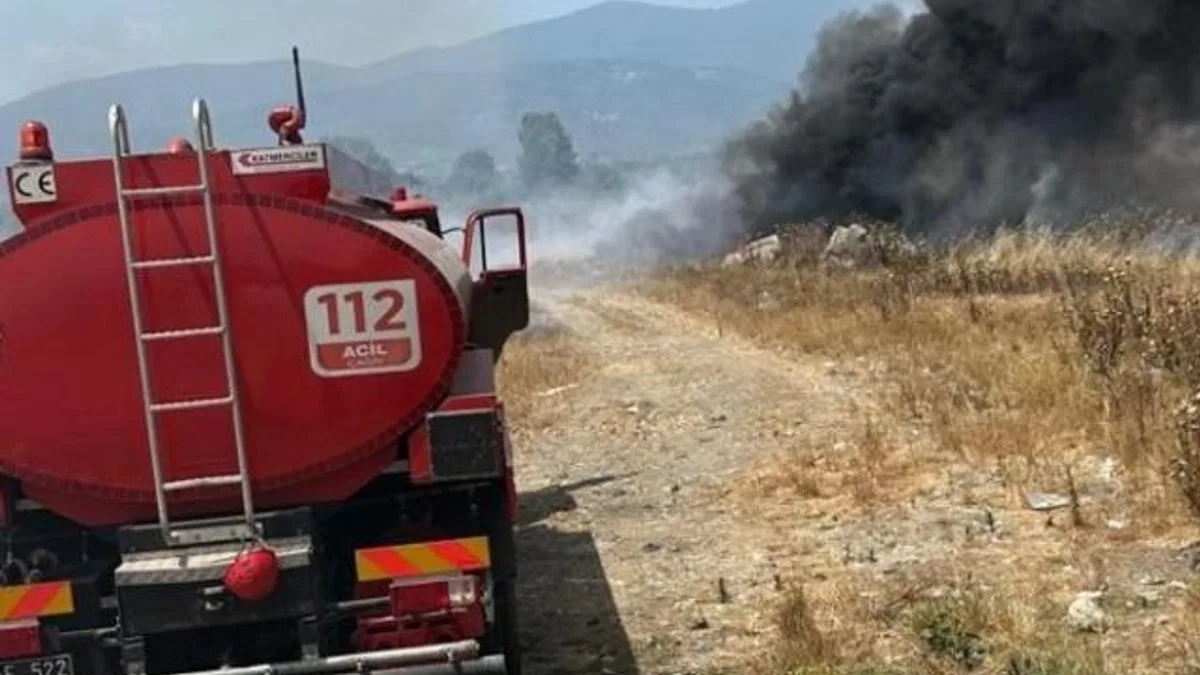 Düzce’de çöplük alanda yangın