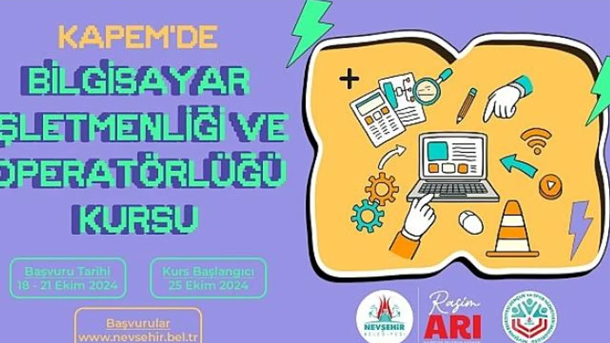 Bilgisayar işletmenliği ve operatörlüğü kursu açılacak.