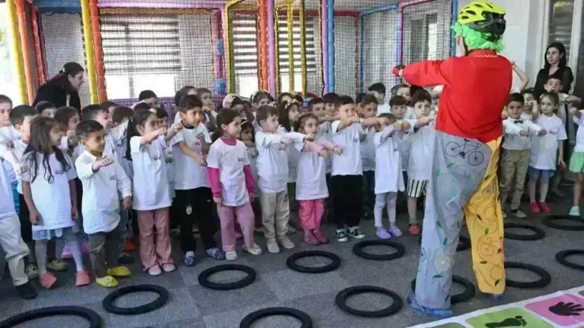 Konya’da anaokulu öğrencilerine bisiklet bilinci eğitimi