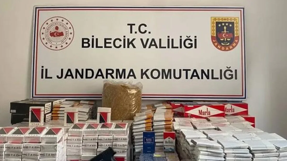 Bilecik Jandarması’ndan kaçak tütün ve silah operasyonu