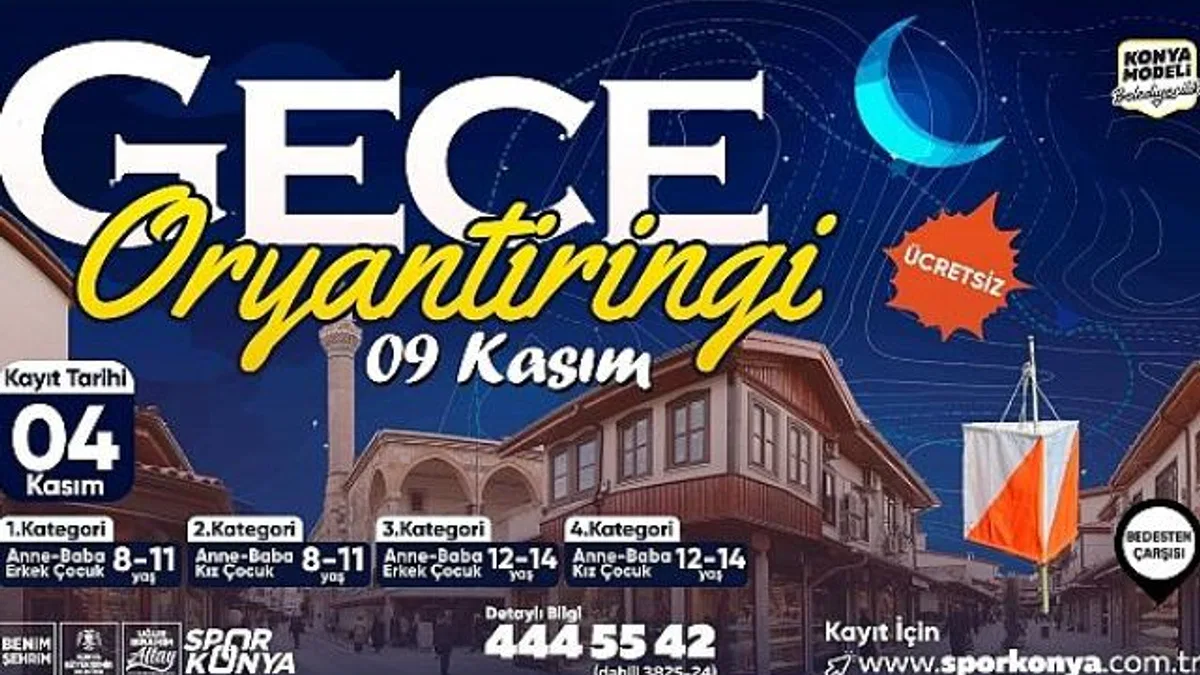 Konya Büyükşehir’den Aileler İçin “Gece Oryantiringi” Etkinliği