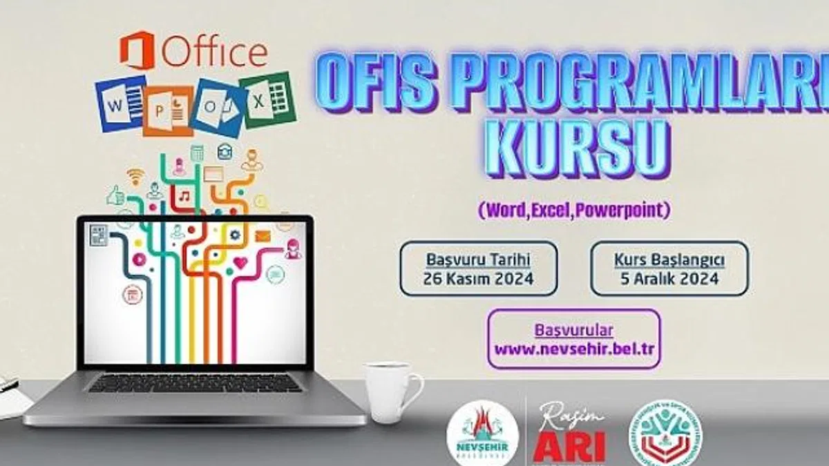 Nevşehir Belediyesi Gençlik ve Spor Hizmetleri Müdürlüğü bünyesinde “Ofis Programları Kullanım Kursu” açılıyor.