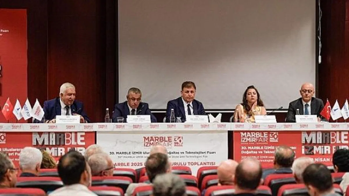 Başkan Tugay mermer sektörünün temsilcileriyle buluştu İzmir MARBLE 2025’e hazırlanıyor