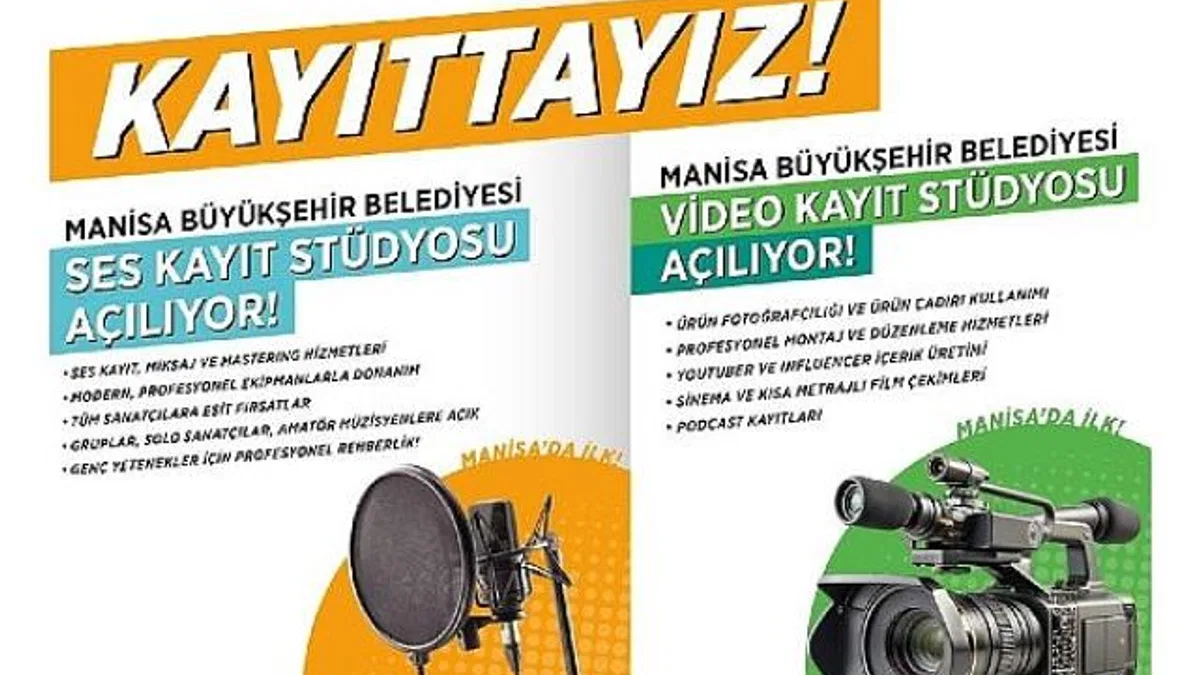 Manisa Büyükşehir’den Ücretsiz Video ve Ses Kayıt Stüdyosu Desteği