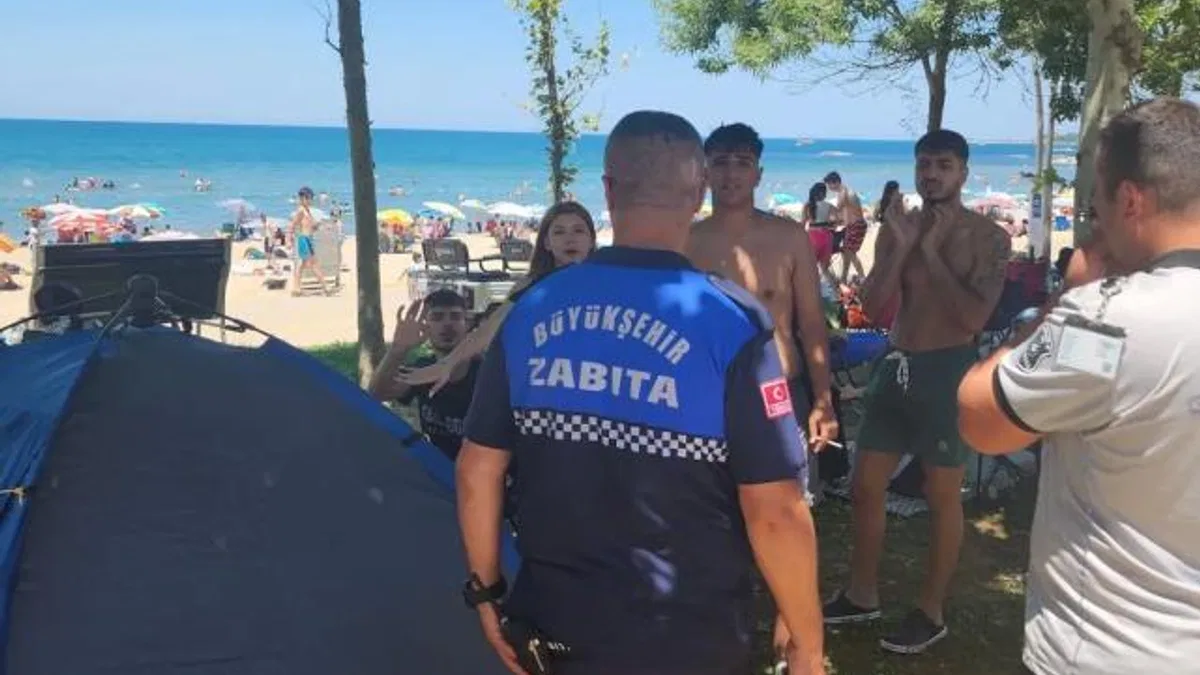 Kocaeli Kandıra sahillerinde çadır denetimi