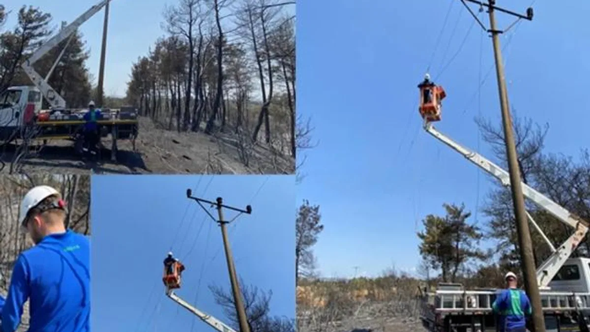 Enerji hatları yangının ardından yeniden onarılıyor