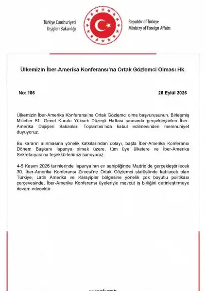 Türkiye, İber-Amerika Konferansı’na ortak gözlemci oldu