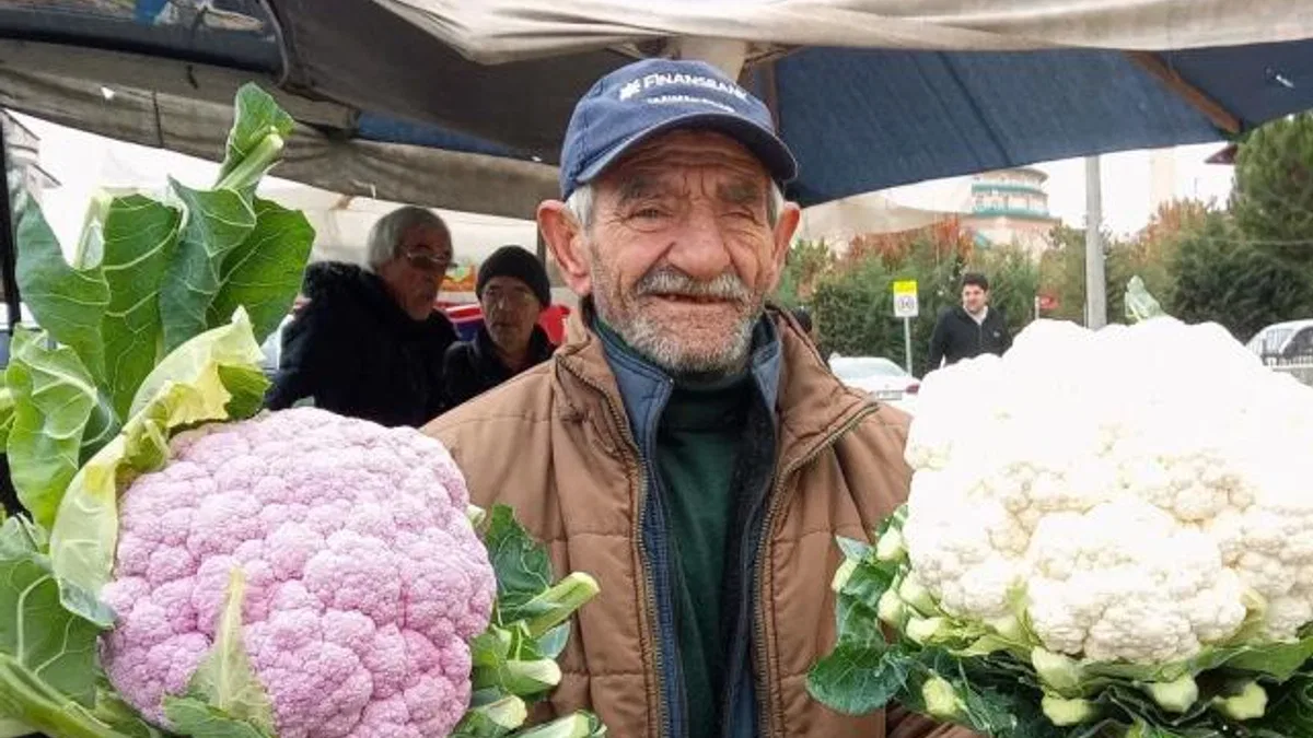 Bursa Yenişehir’de mor karnabahar ‘Pazar’ın gözdesi