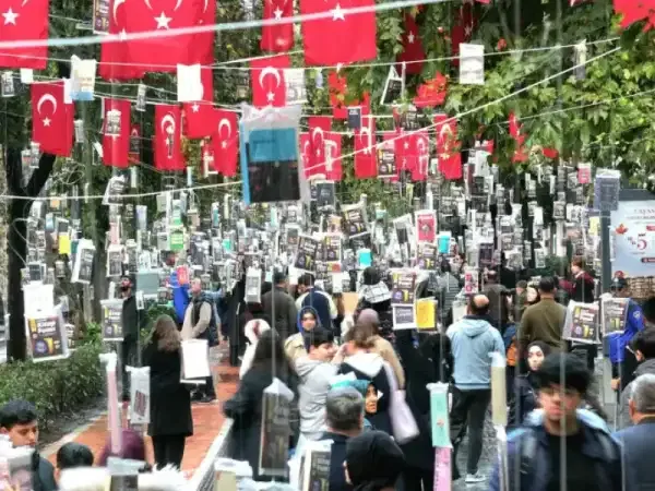 Kocaeli'de asırlık çınarlara asılan binlerce kitap kısa sürede tükendi