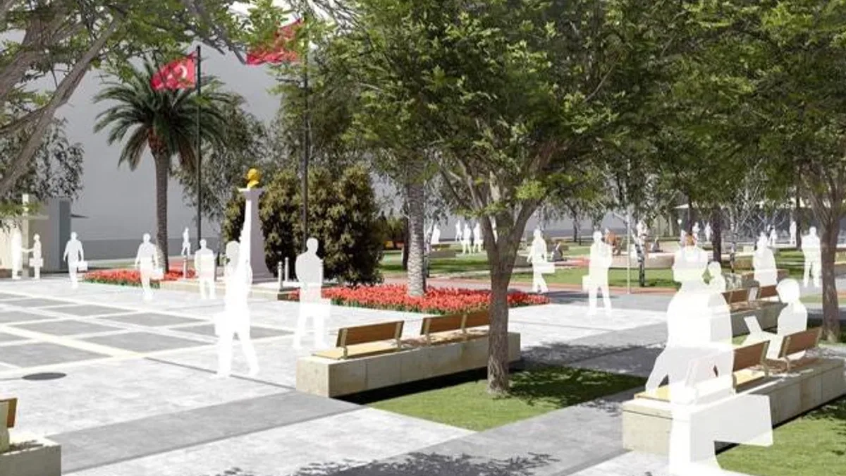 İzmir’in Kınık ilçesi Cumhuriyet Meydanı yenileniyor