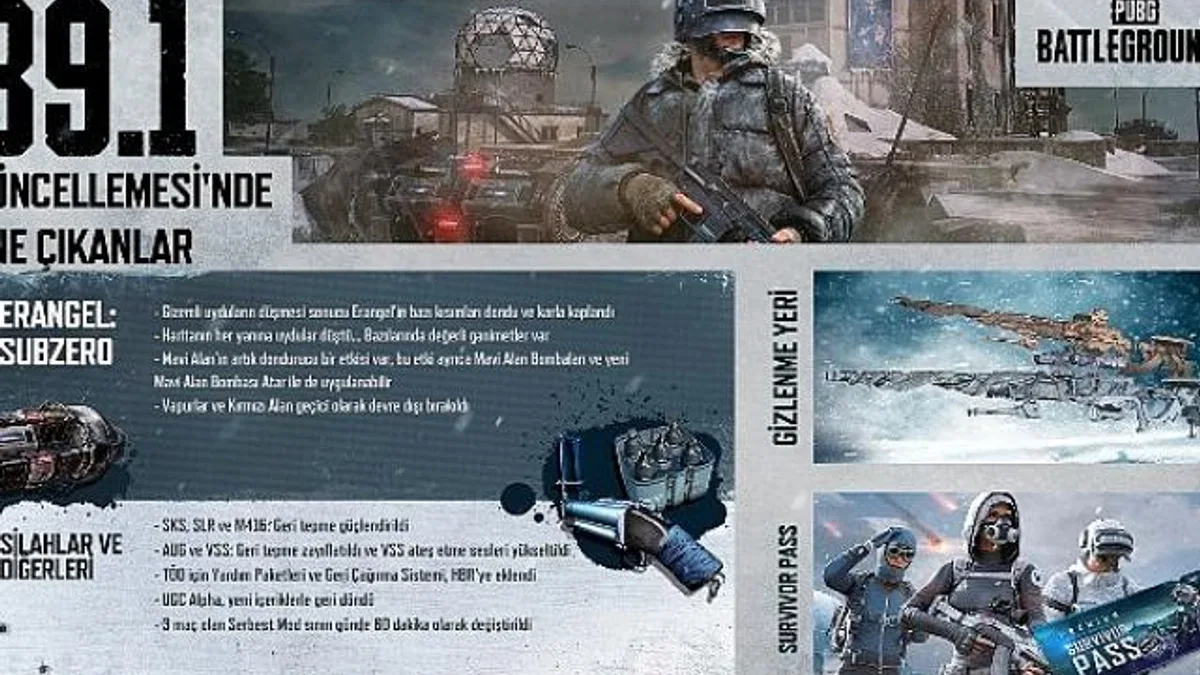 PUBG: BATTLEGROUNDS, Sizi “Erangel: Subzero”nun Buz Tutmuş Savaş Alanlarına Çağırıyor