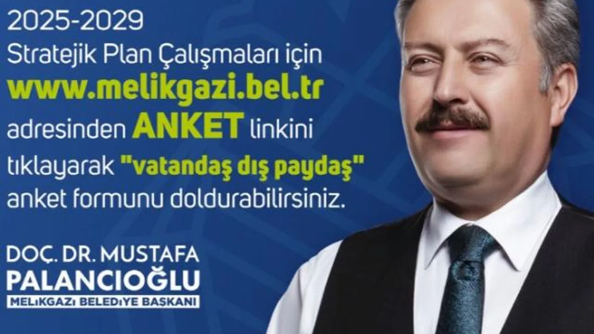 Melikgazi’den, “5 yıllık stratejik plan için vatandaş anketi”