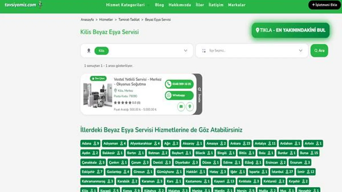 Kilis Beyaz Eşya Servisi: Bereketli Topraklarda Kesintisiz Teknik Destek
