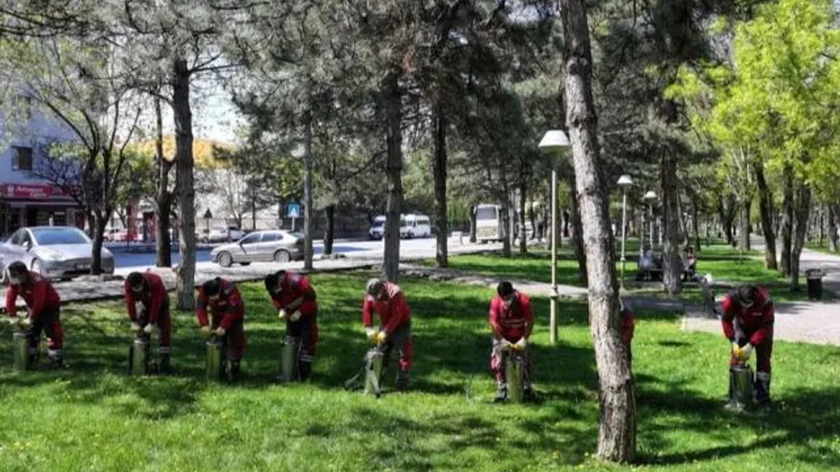 Kayseri Kocasinan’da açık alanlarda yoğun ilaçlama