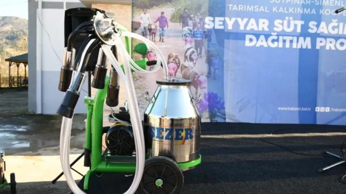 Trabzon’da çiftçilere süt sağım makinesi desteği