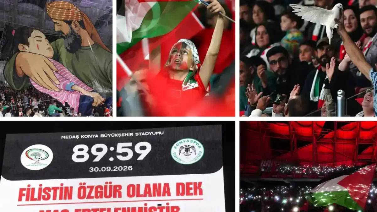 Konyaspor ile Filistin milli takımı arasındaki dostluk maçı iki halkın kardeşliğini simgeledi