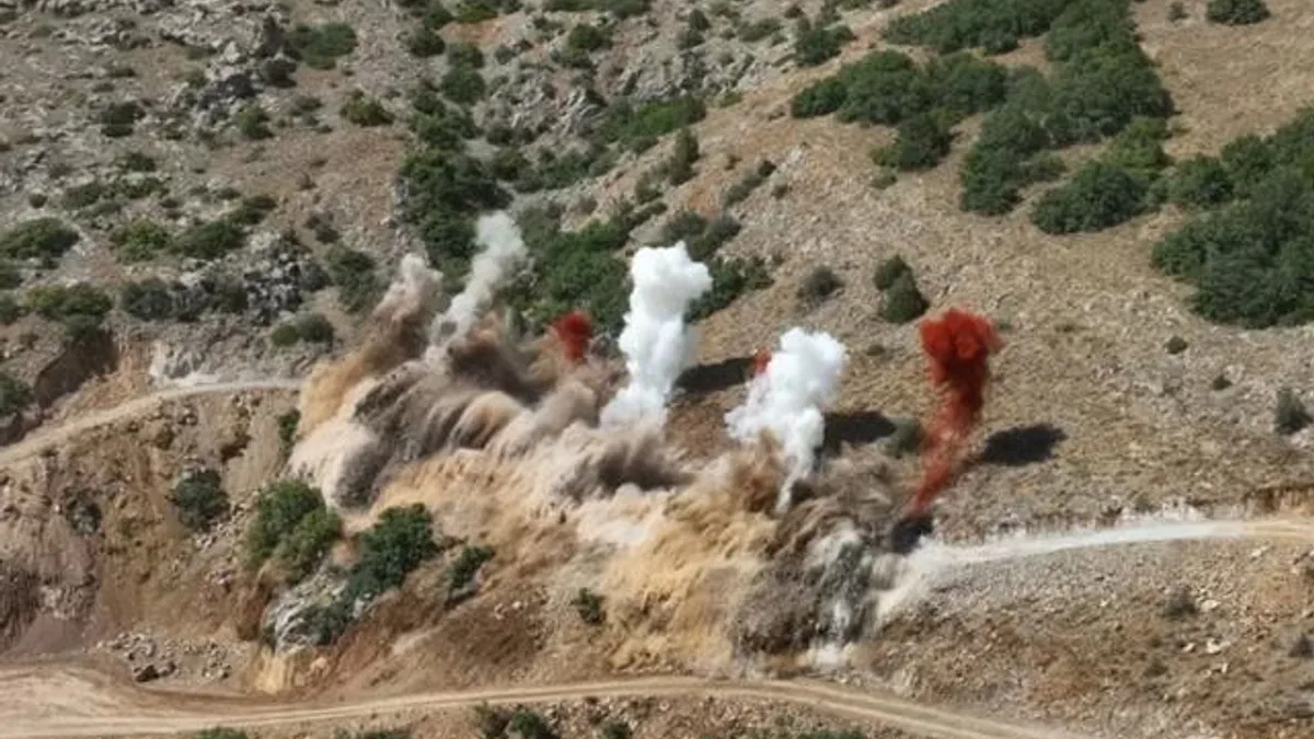 Tecer Dağı taş ocağında ilk patlama gerçekleştirildi