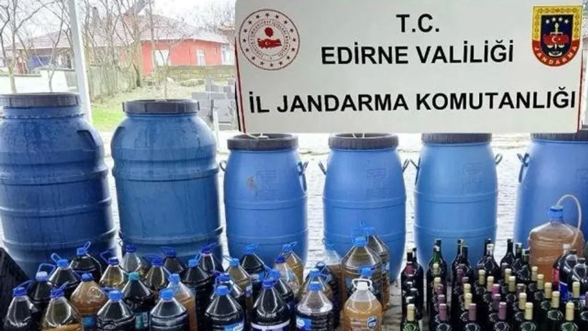 Edirne Uzunköprü’de Jandarma’dan sahte alkol operasyonu