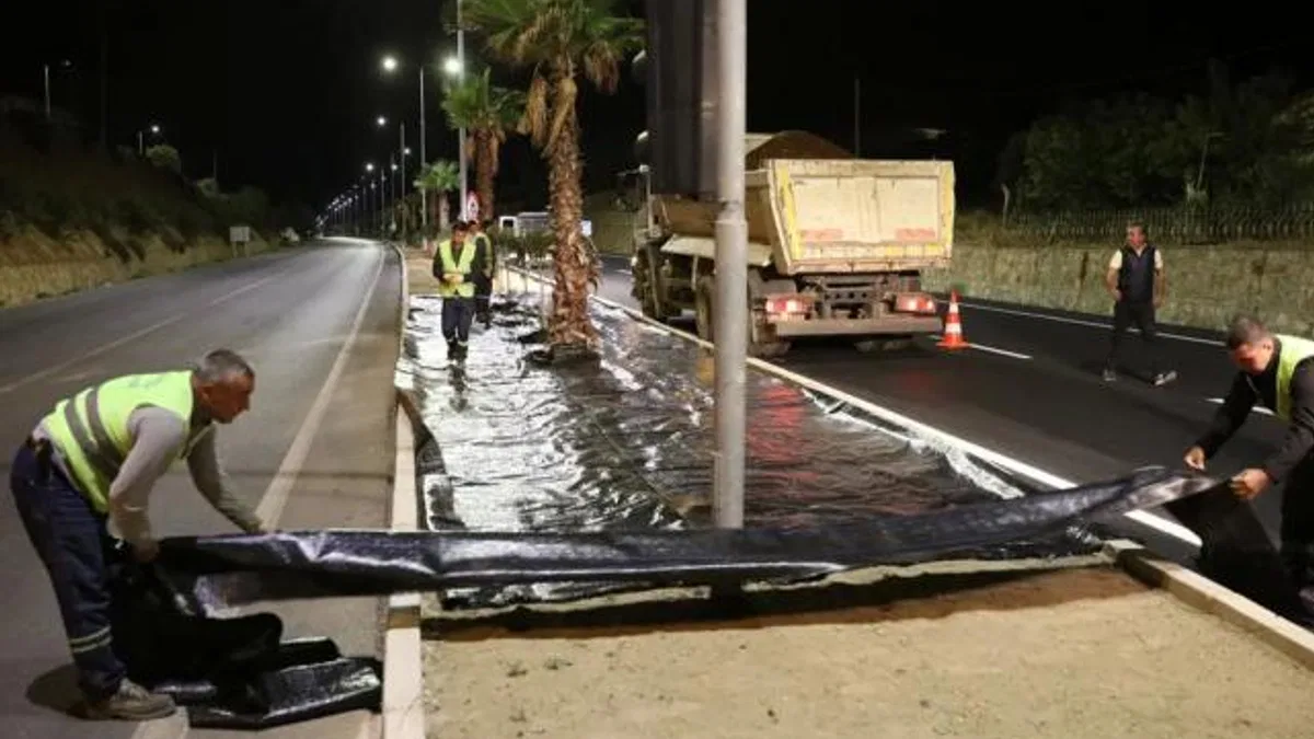 Güzelbahçe Belediyesinden gece mesaisi
