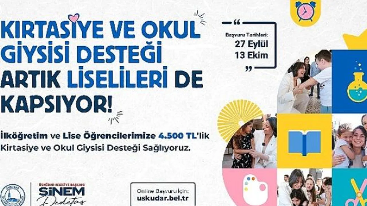 Üsküdar Belediyesi’nin ilköğretim ve lise öğrencilerine kırtasiye ve okul giysisi desteği sürüyor.