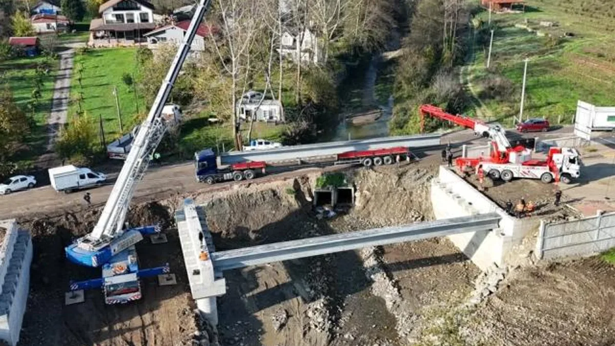 Sakarya Karapürçek ulaşımına güç katacak köprüde adım adım