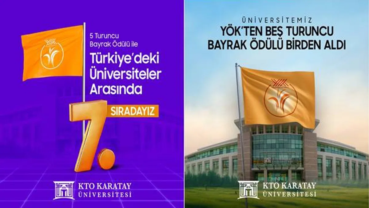 KTO Karatay Üniversitesi’ne, YÖK’ten Beş Turuncu Bayrak Ödülü