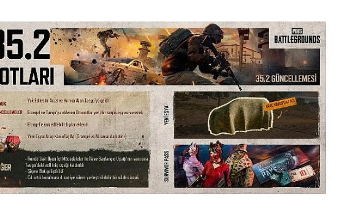 PUBG: BATTLEGROUNDS, 35.2 Güncellemesi ile Yok Edilebilir Arazileri Genişletiyor