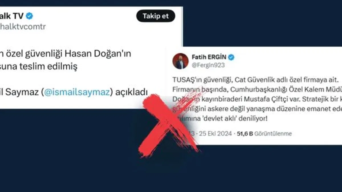 TUSAŞ’ın güvenliği ile ilgili iddialara Dezenformasyon açıklaması