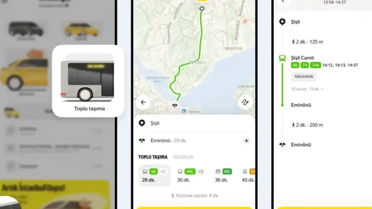 Yandex Go’ya toplu taşıma planlama özelliği