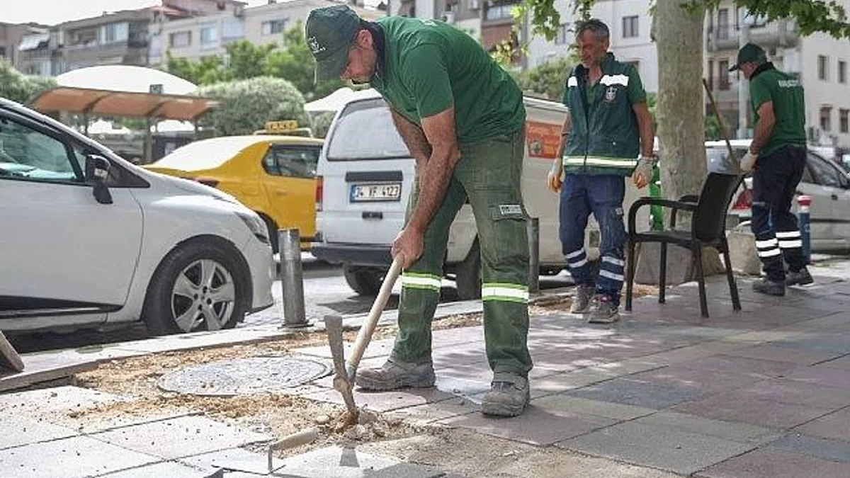 Konak’ta kaldırımlar mercek altında