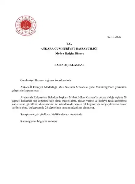 Eyüpsultan belediye başkanı ve şüpheliler hakkında gözaltı kararı çıktı