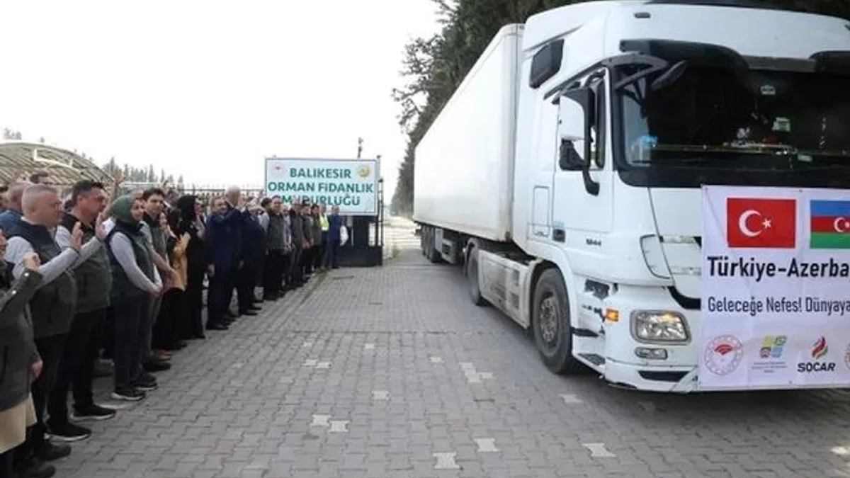 Türkiye’nin 100 bin fidanı Azerbaycan’a gönderildi