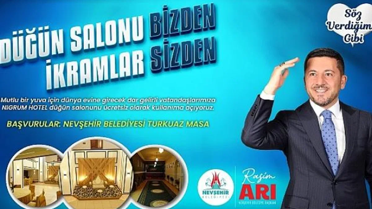 Nevşehir Belediyesinin, ‘Düğün Salonu Bizden, İkram Sizden’ projesi hayata geçti