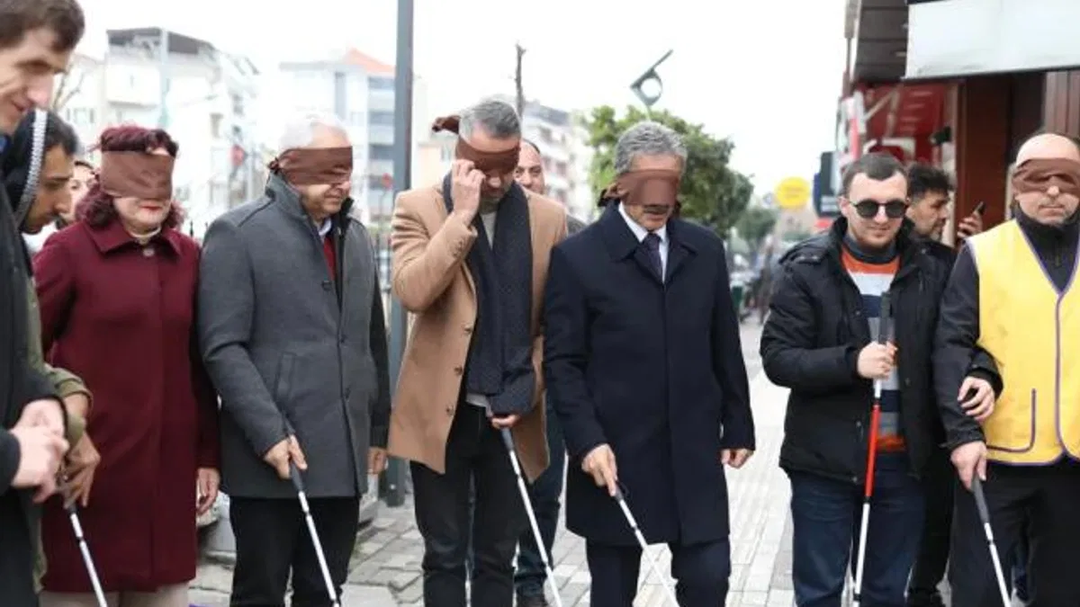 Bursa Gemlik’te görme engelliler için farkındalık etkinliği düzenlendi