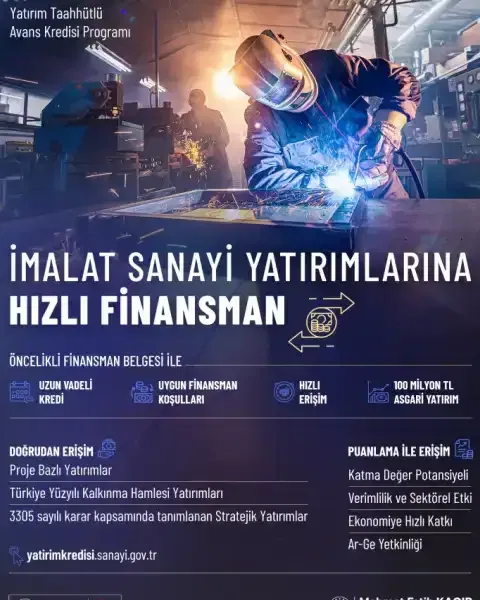 İmalat sanayi yatırımlarına hızlı finansman desteği
