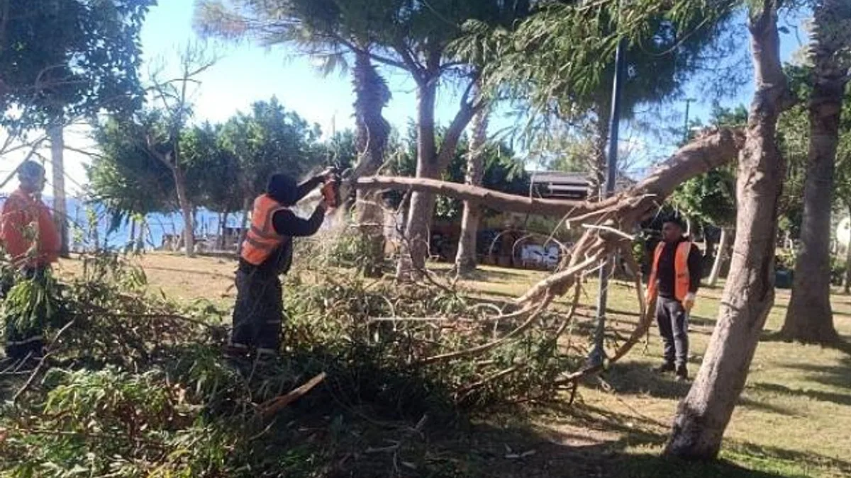 Antalya’da fırtına mesaisi