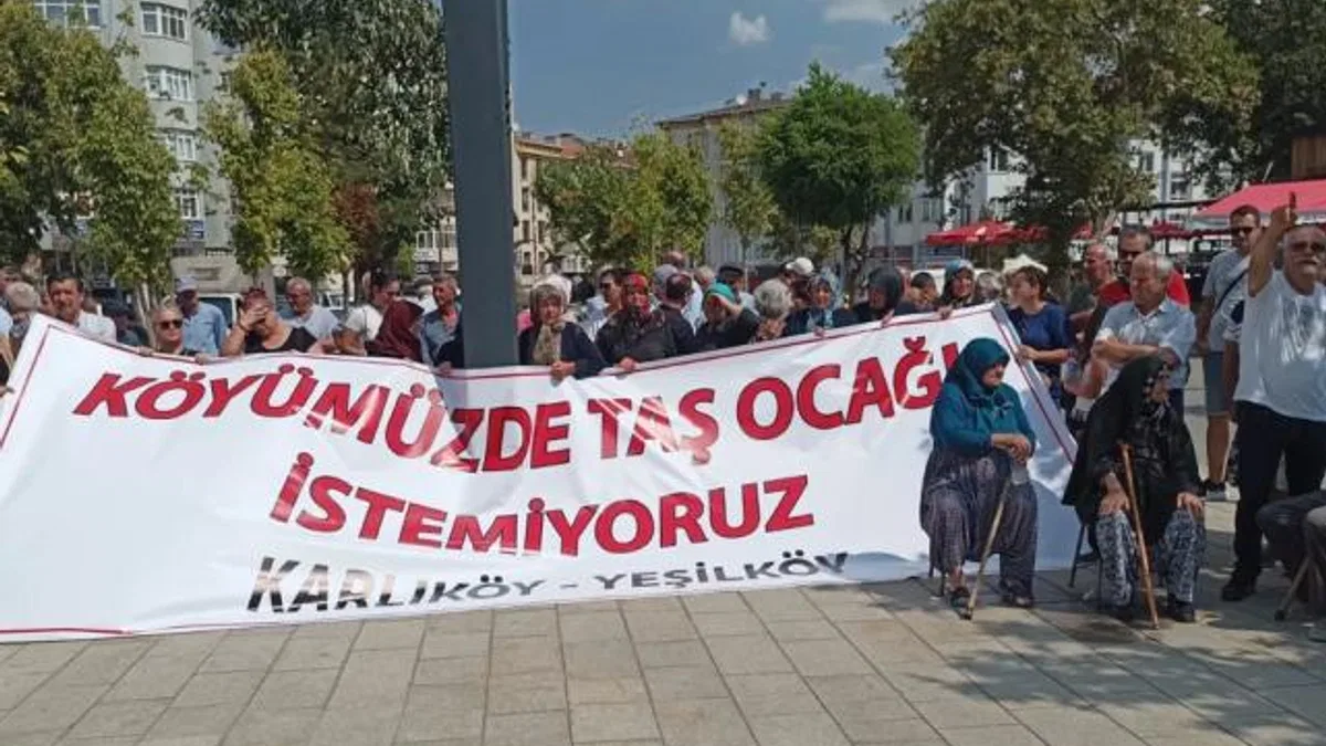 Karlıköy-Yeşilköy taş ocağına karşı köy halkı seferber