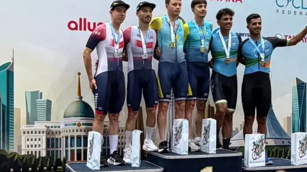 Astana’da pist bisikleti yarışlarında millilerin altın ve gümüş madalya gururu