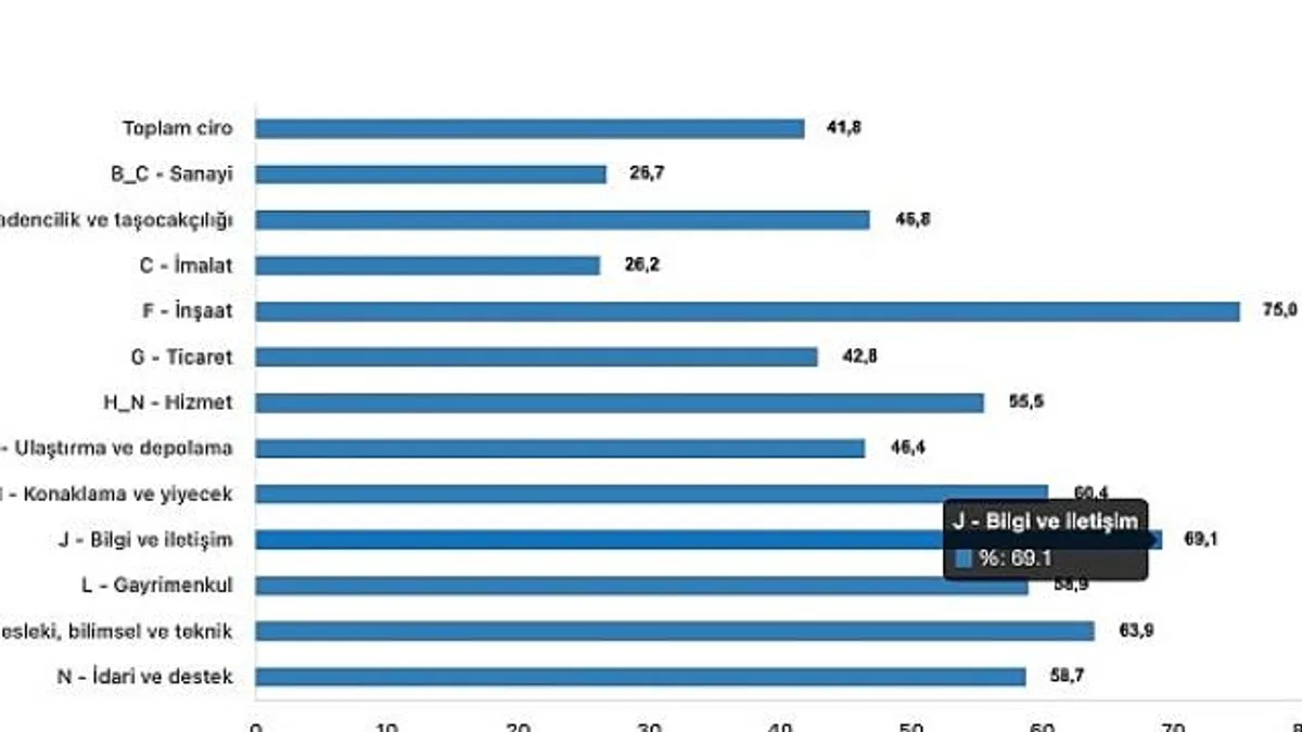 Tüik: Toplam ciro yıllık %41,8 arttı