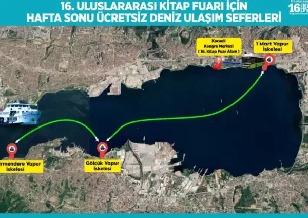 Kocaeli Kitap Fuarı'na denizden ücretsiz vapur seferi