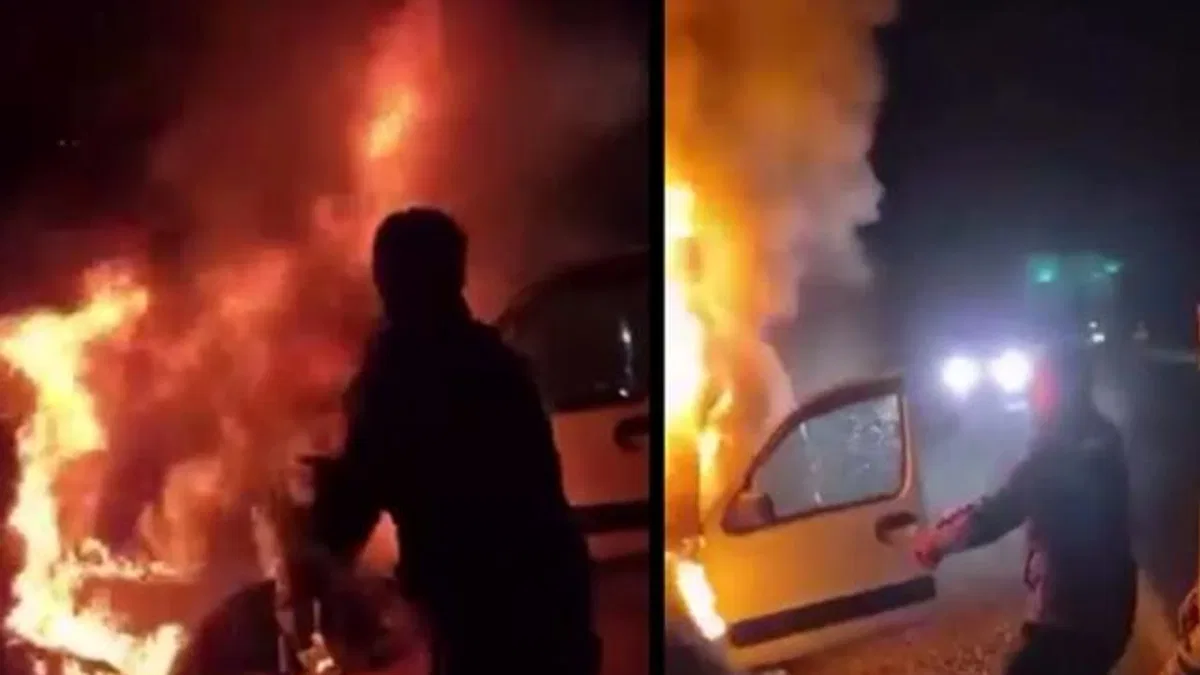 Yanan araçtan aileyi kurtaran cezaevi personeline Bakan Tunç’tan tebrik