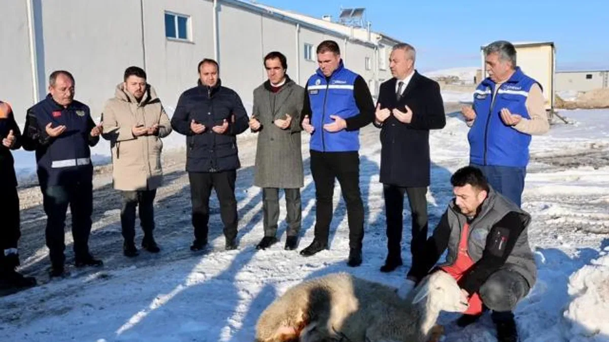 Sivas’ta kar yağışına şükür kurbanı