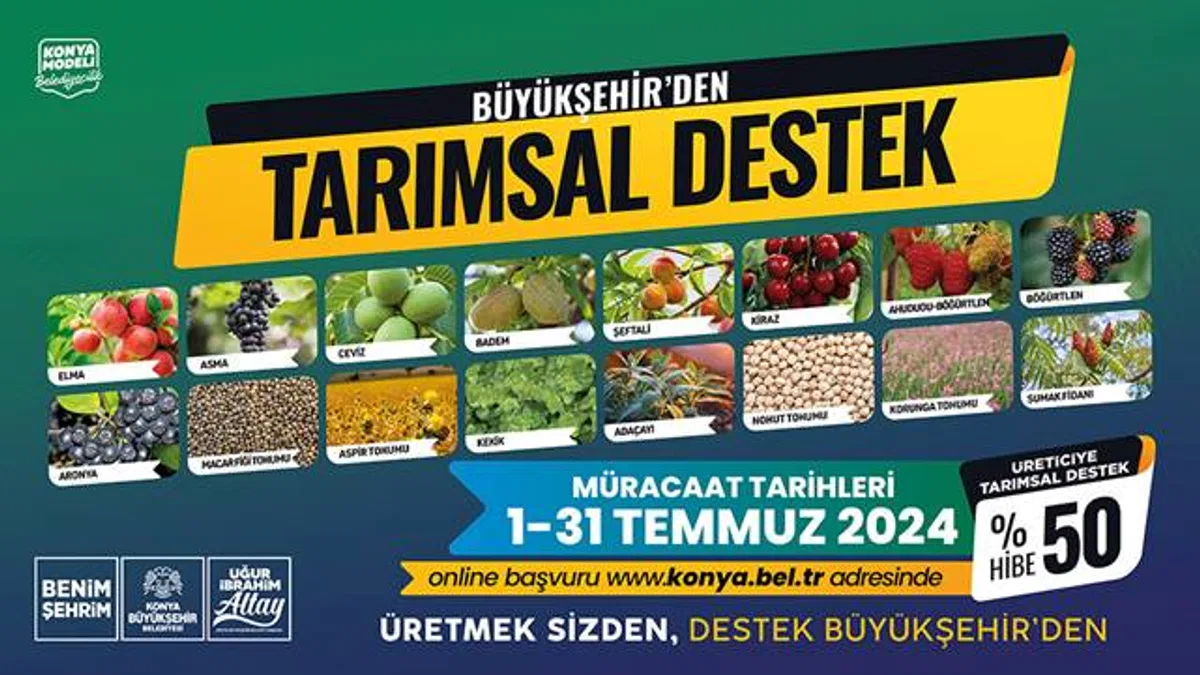 Konya Büyükşehir tarımsal destek başvurularını alıyor