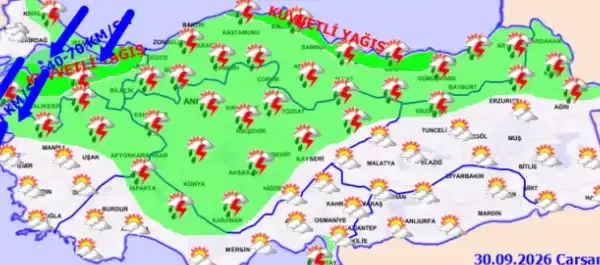 Meteorolojiden birçok ile sağanak ve fırtına uyarısı