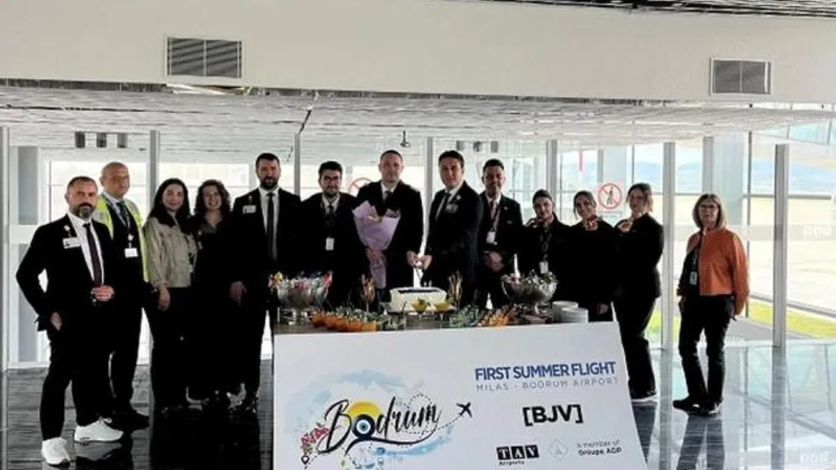 Milas-Bodrum Havalimanı sezonun ilk dış hat uçuşunu karşıladı